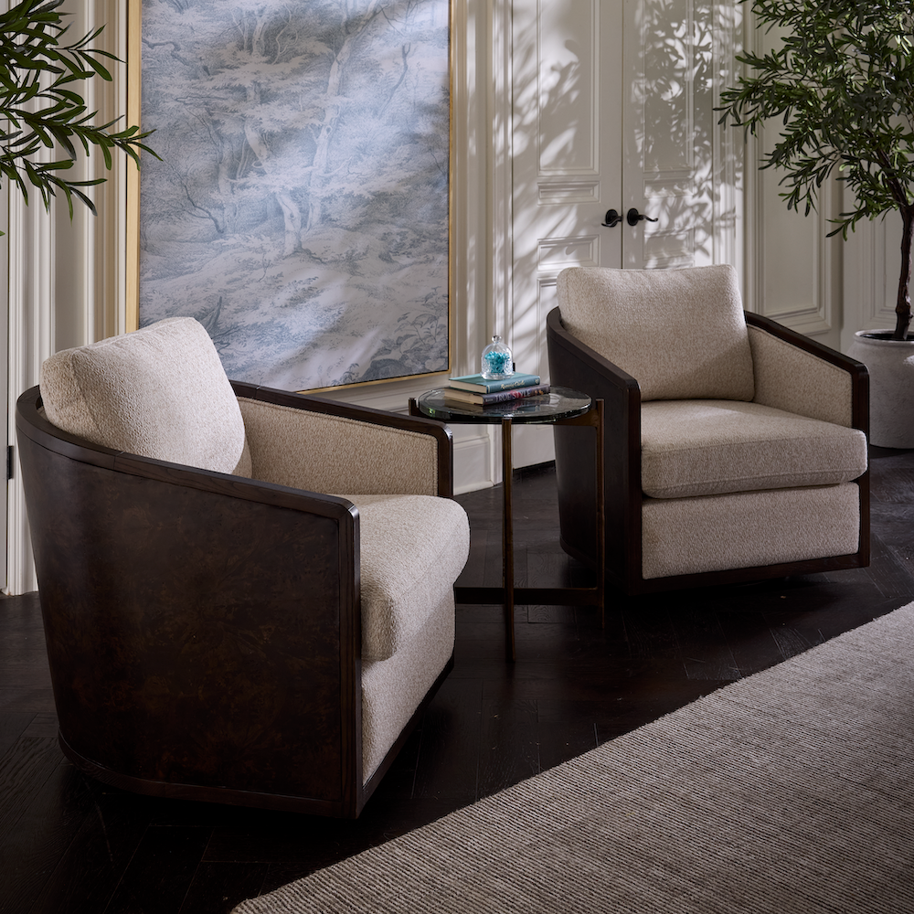 Silvia 20" End Table- Marble & Brass