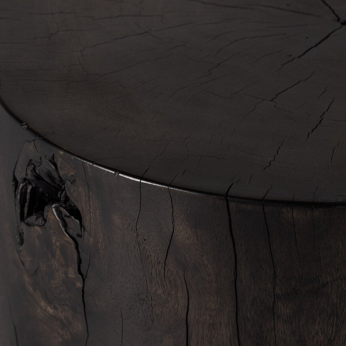 Tano 19" Round End Table - Rubbed Black