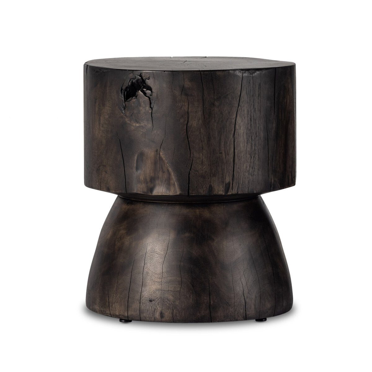 Tano 19" Round End Table - Rubbed Black