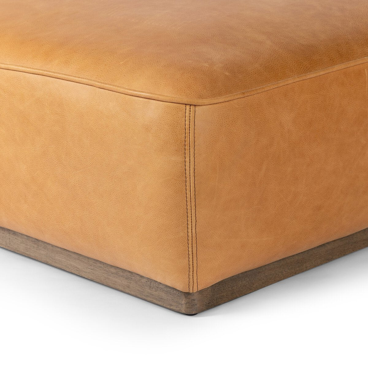 Collina 66" Top Grain Leather Cocktail Ottoman - Palermo Butterscotch