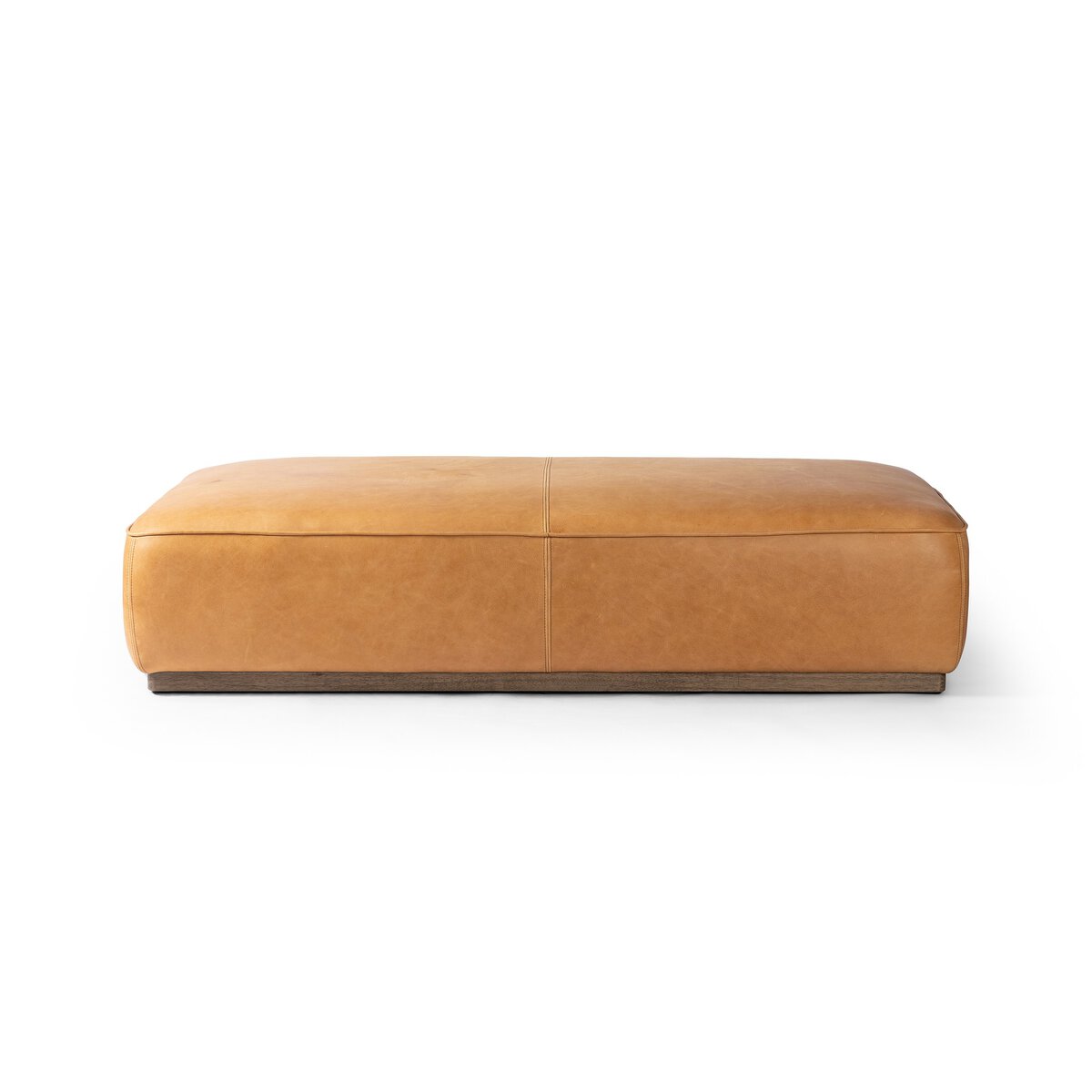 Collina 66" Top Grain Leather Cocktail Ottoman - Palermo Butterscotch