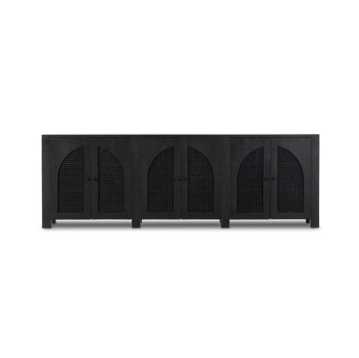 Izara 98" 6 Door Sideboard - Cane + Black Wash