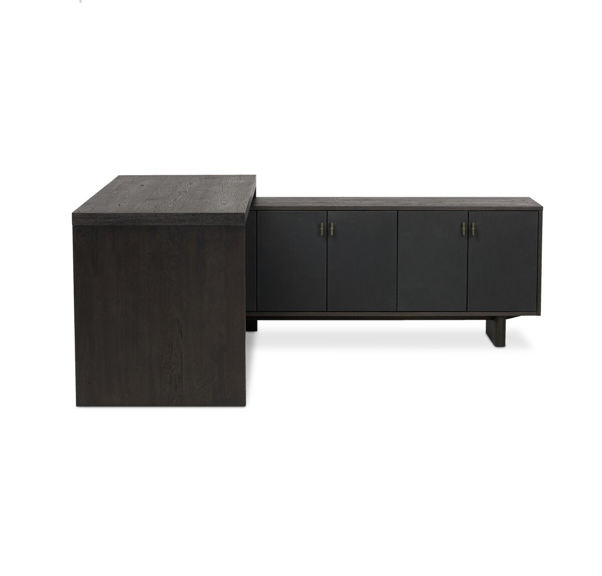 Jayne 78" L-Shaped Desk - Worn Black Oak