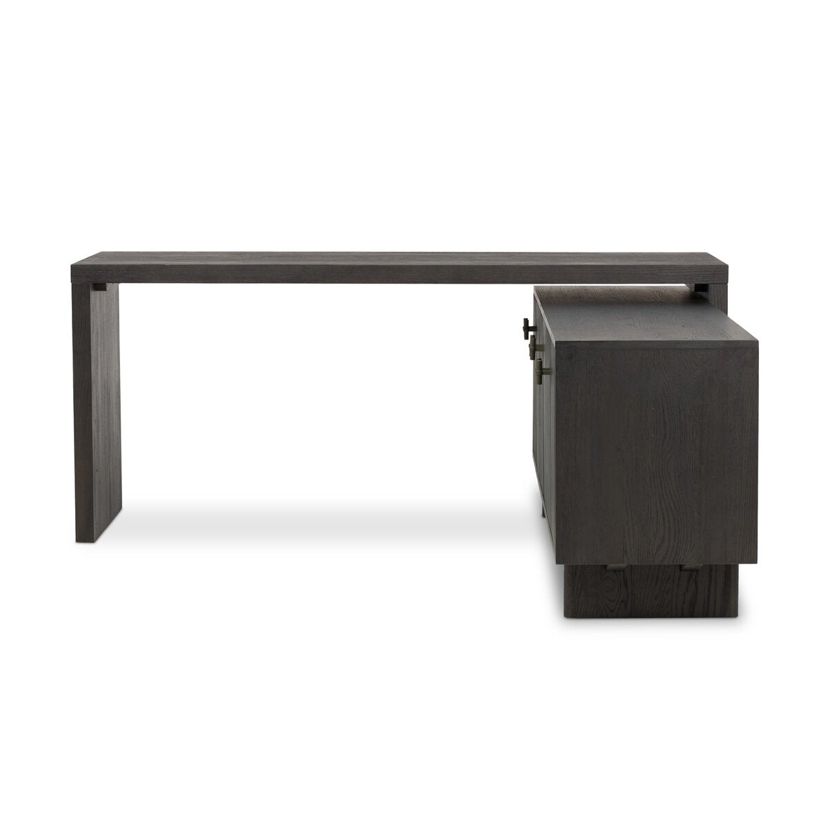 Jayne 78" L-Shaped Desk - Worn Black Oak