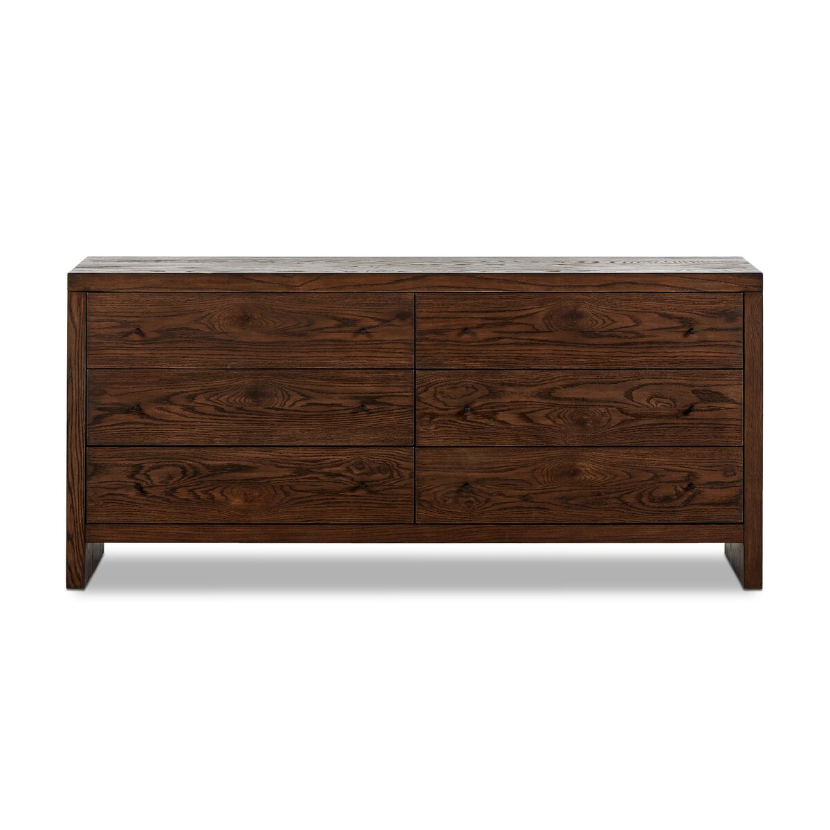 Zohran 75" 6 Drawer Dresser - Iron + Umber Oak