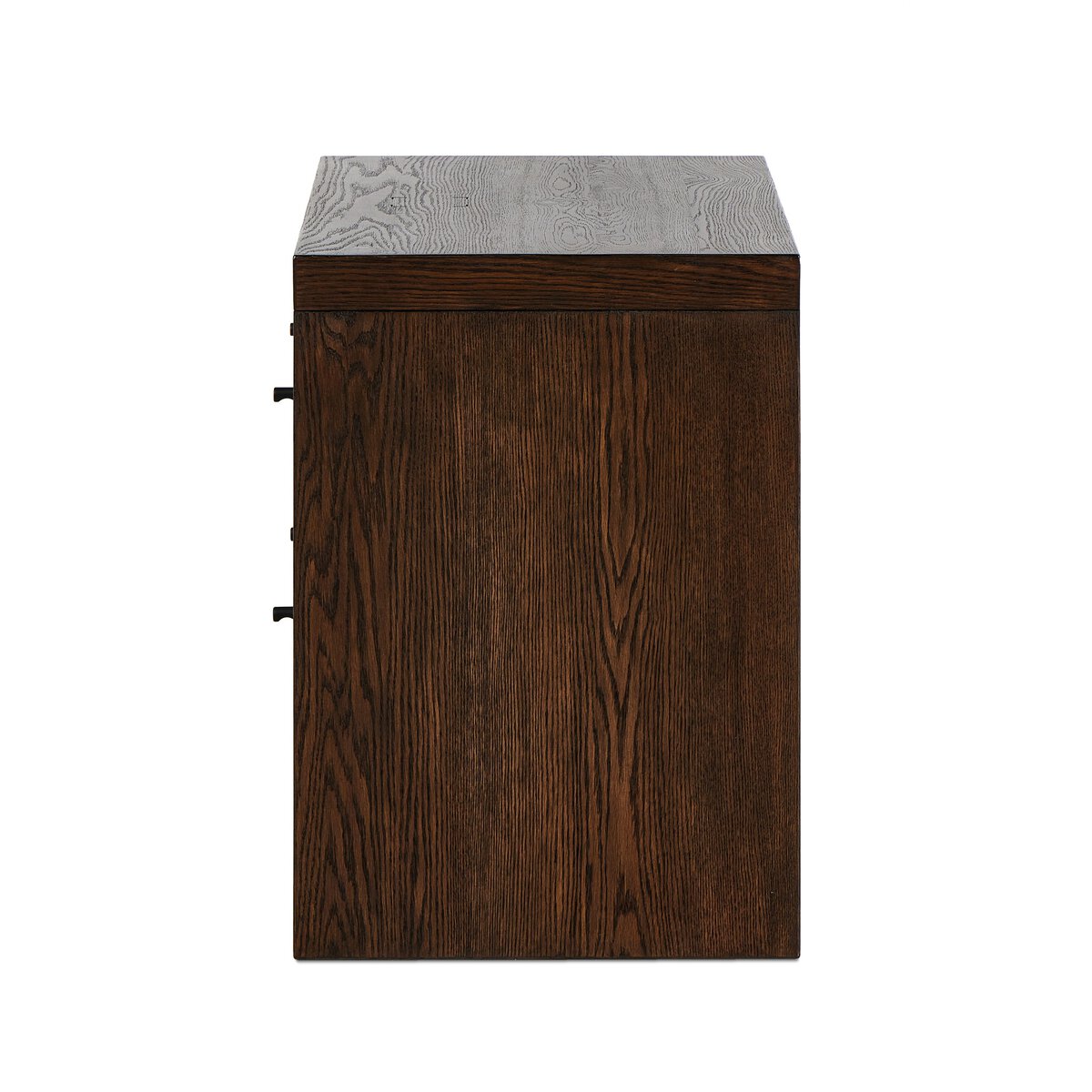 Zohran 32" 2 Drawer Charging Nightstand - Iron + Umber Oak