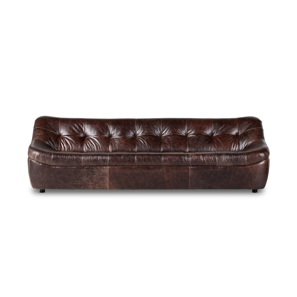 Rocha 106" Top Grain Leather Bench Cushion Sofa - Conroe Cigar