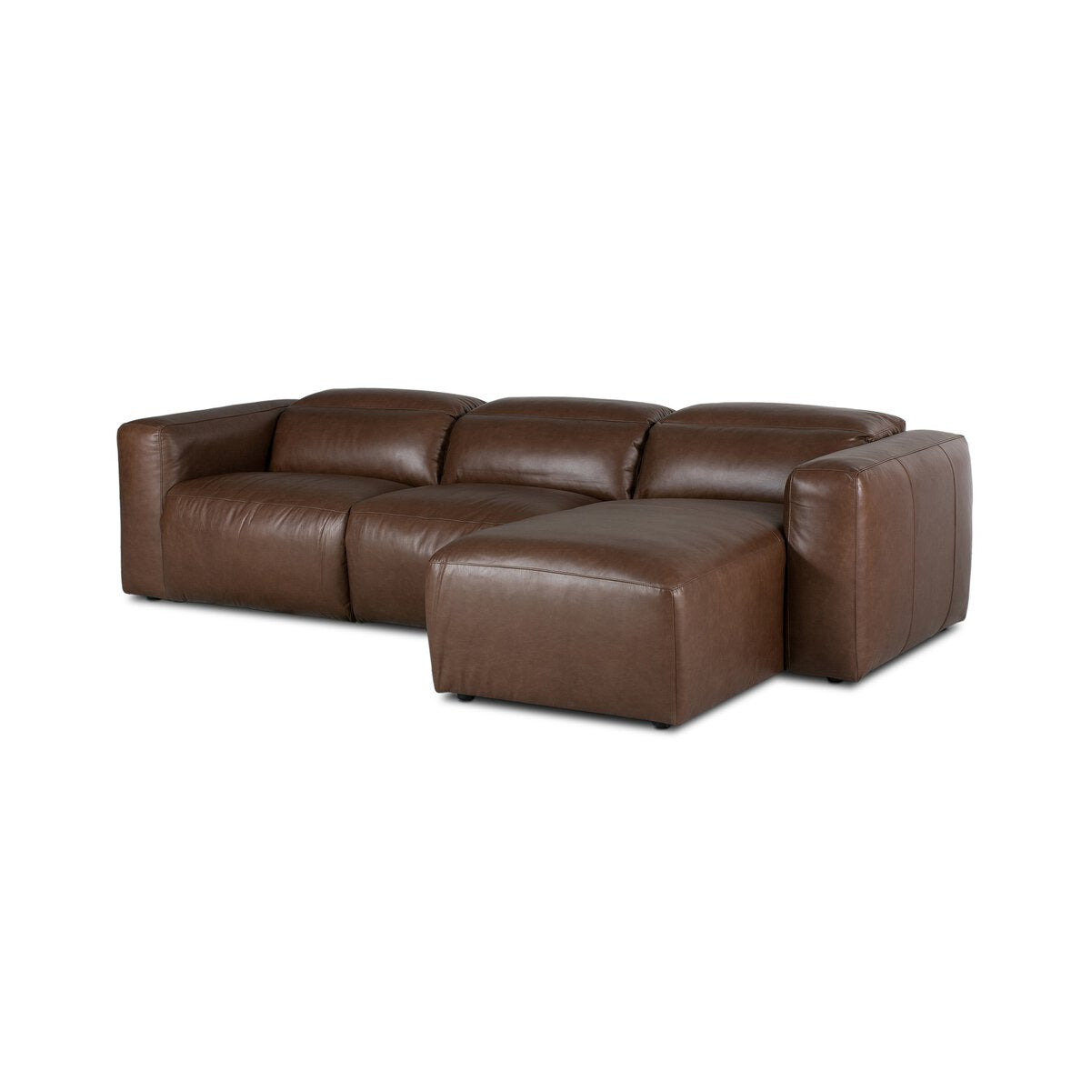 Killian 121" 3 Piece Power Recliner Top Grain Leather RAF Sectional - Sonoma Coco