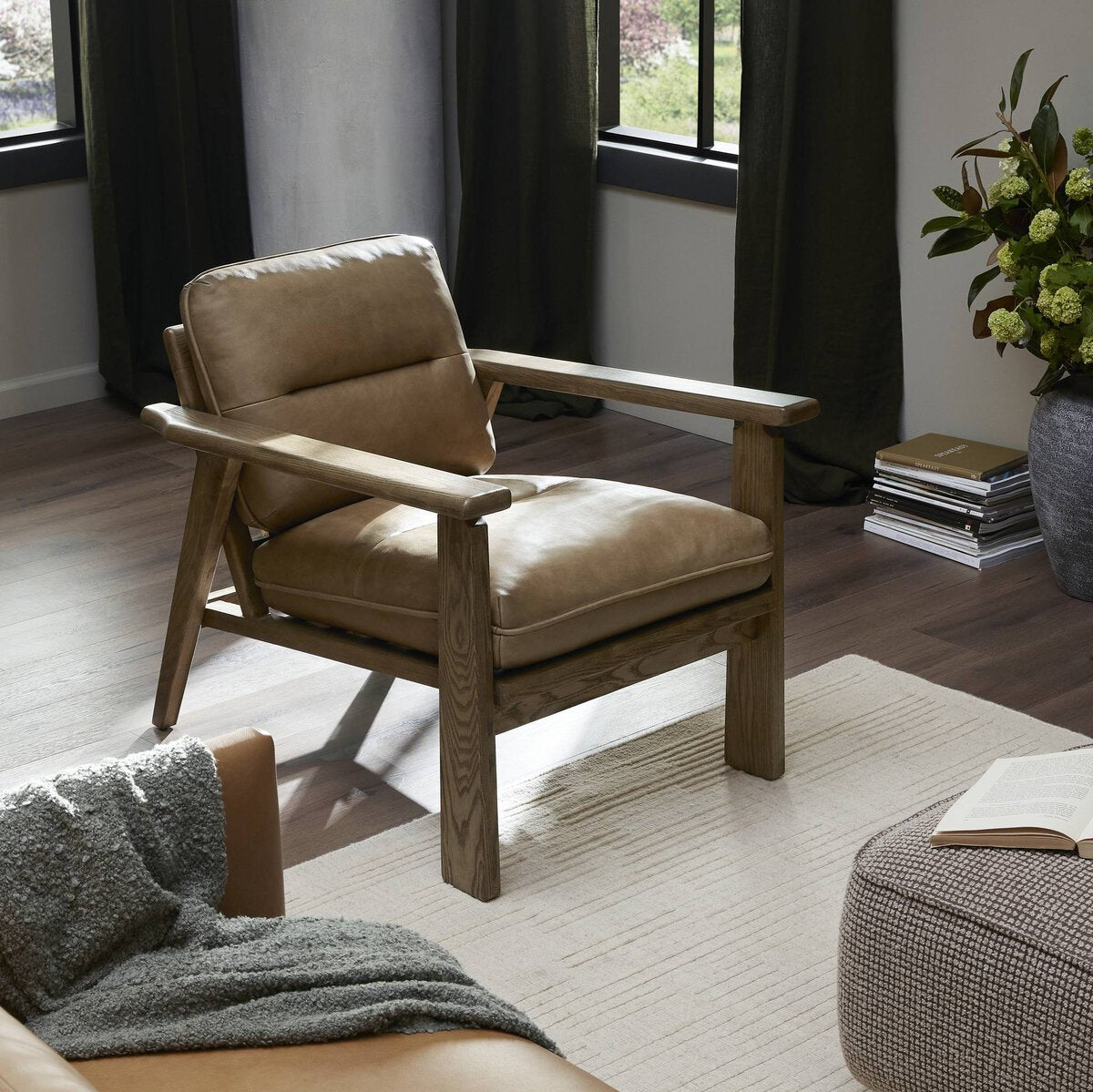 Brisa 28" Top Grain Leather Occasional Chair - Palermo Drift