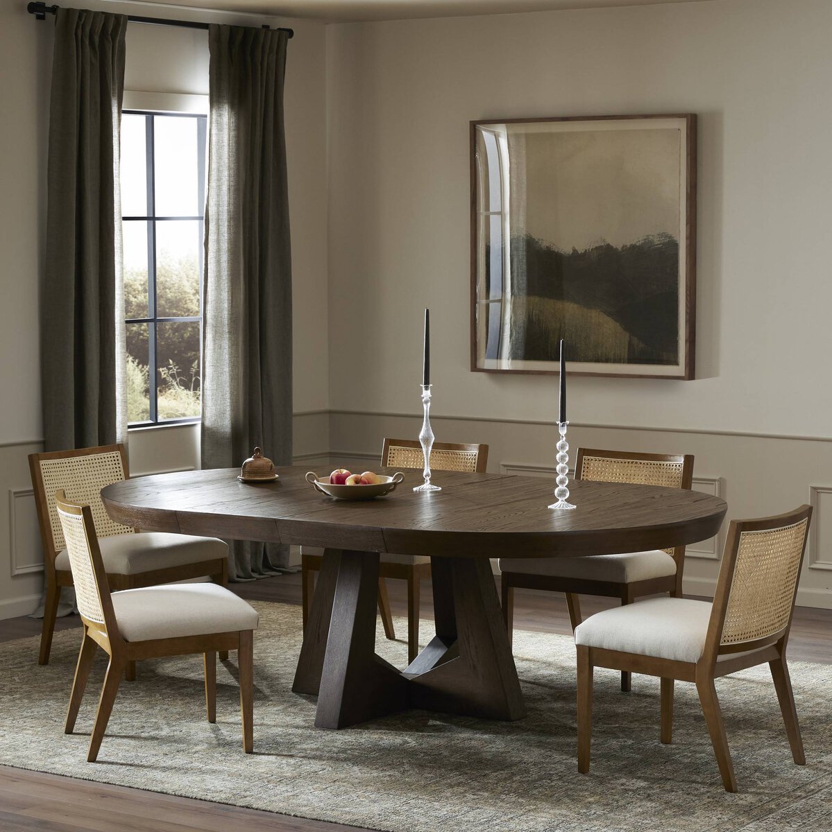 Creedmore 60"- 94" Round Extension Dining Table - Fawn Oak