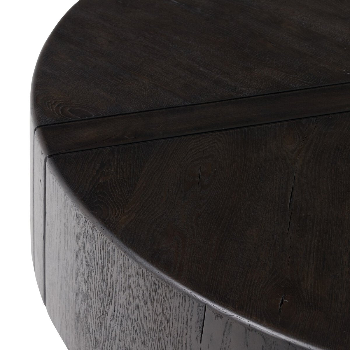 Samara 55" Round Coffee Table - Dark Espresso Reclaimed French Oak