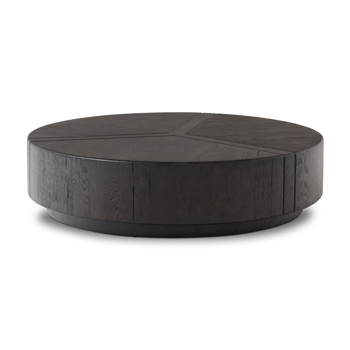 Samara 55" Round Coffee Table - Dark Espresso Reclaimed French Oak