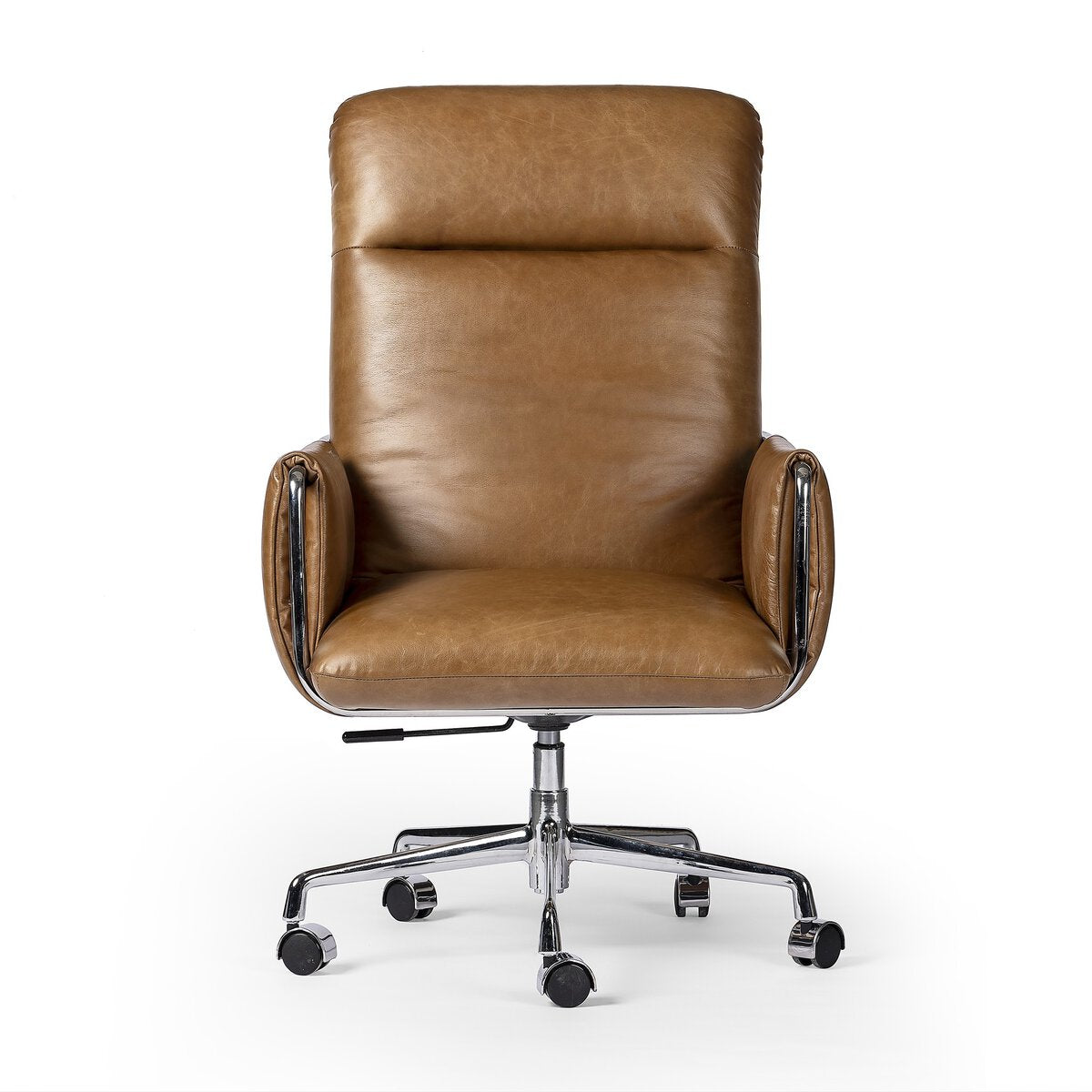 Amara 27" Top Grain Leather Swivel Desk Chair - Sonoma Chestnut