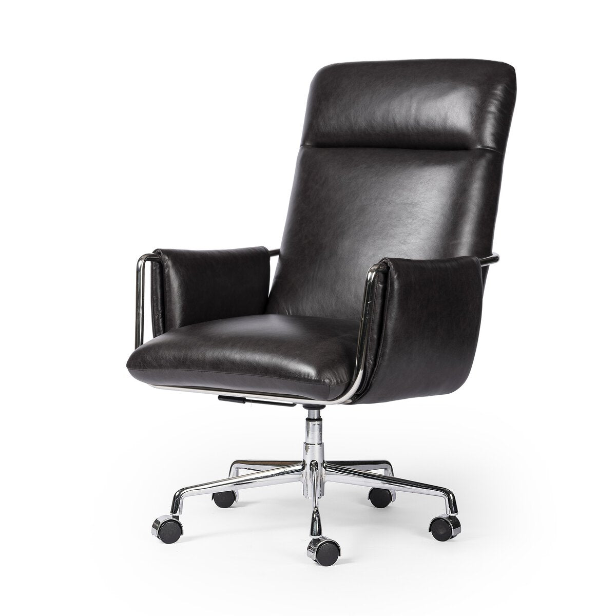 Amara 27" Top Grain Leather Swivel Desk Chair - Sonoma Black