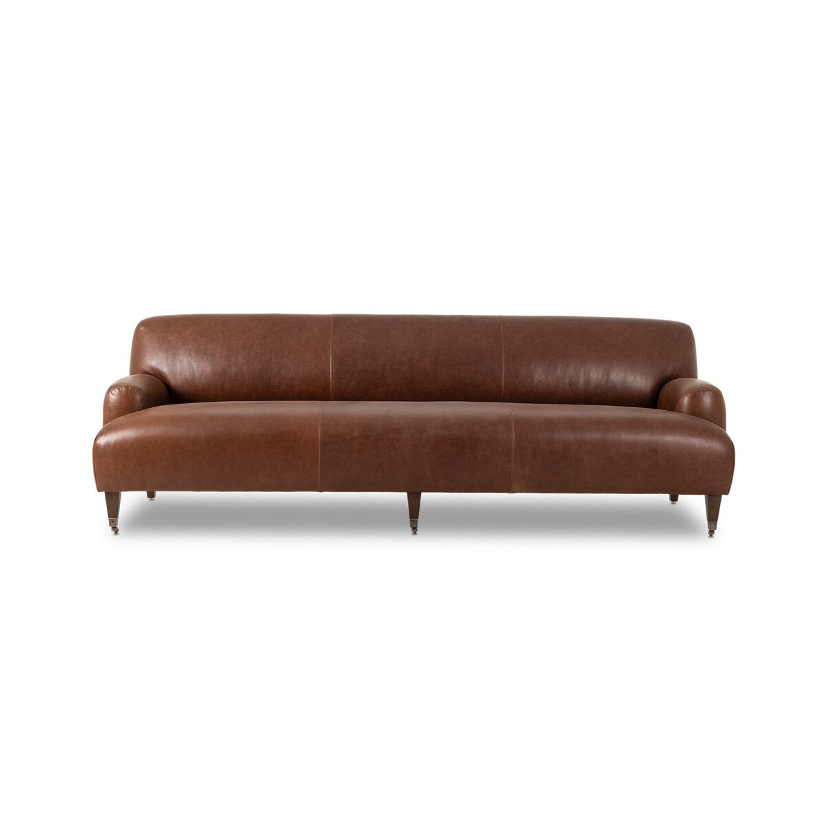 Damson 95" Top Grain Leather Bench Seat Sofa - Dulane Mahogany