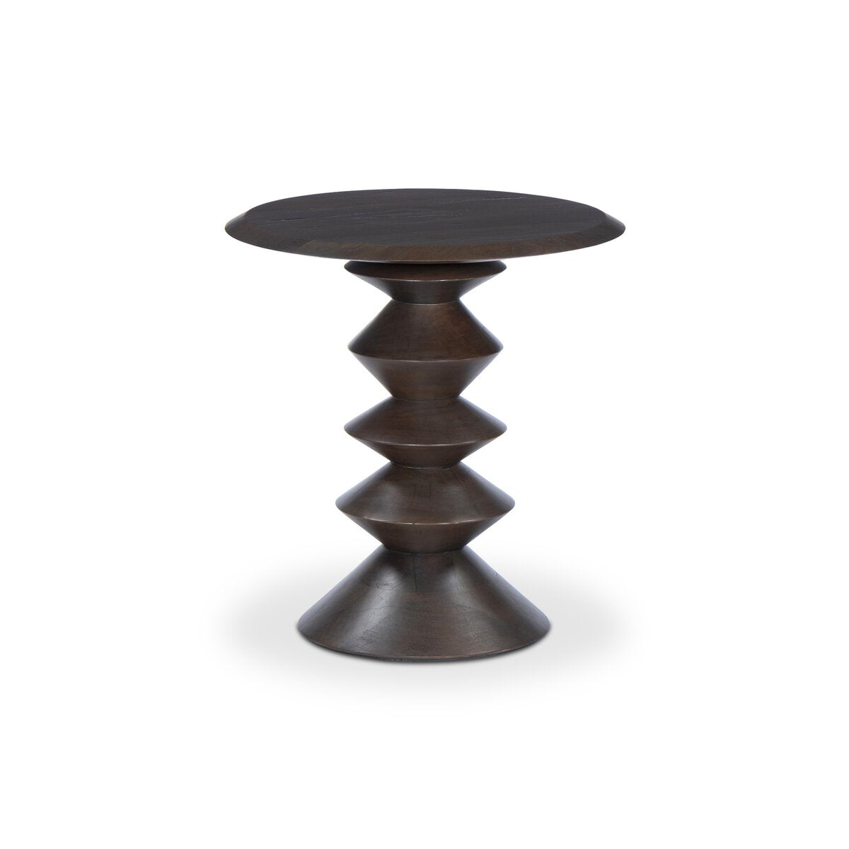 Stacked 22" Round End Table - Reclaimed Russet