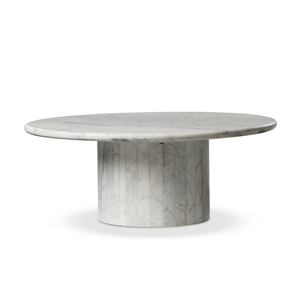 Hana 41" Round Coffee Table - White Calacatta Marble