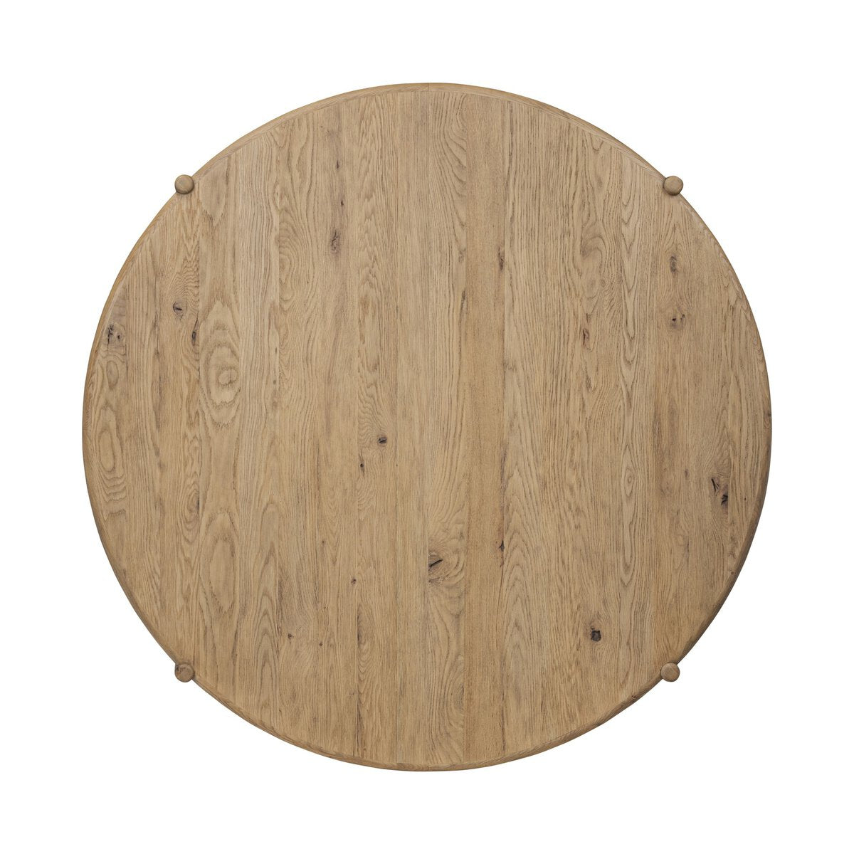 Cecilia 59" Round Oak Coffee Table - Smoked Oak
