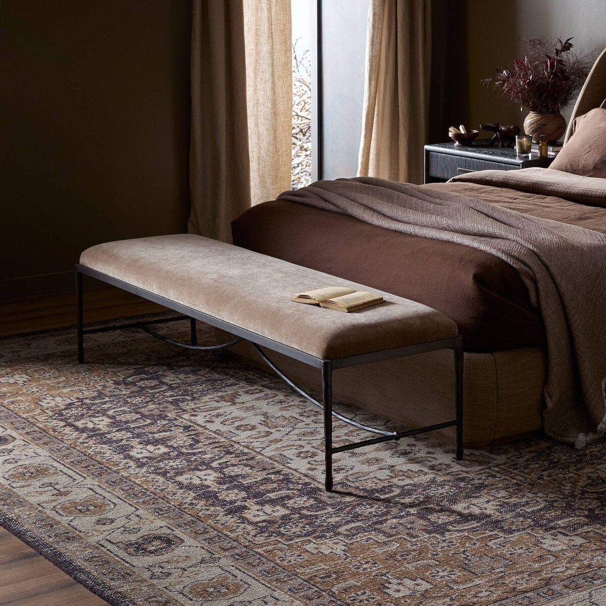 Addison 71" Accent Bench - Altair Mushroom