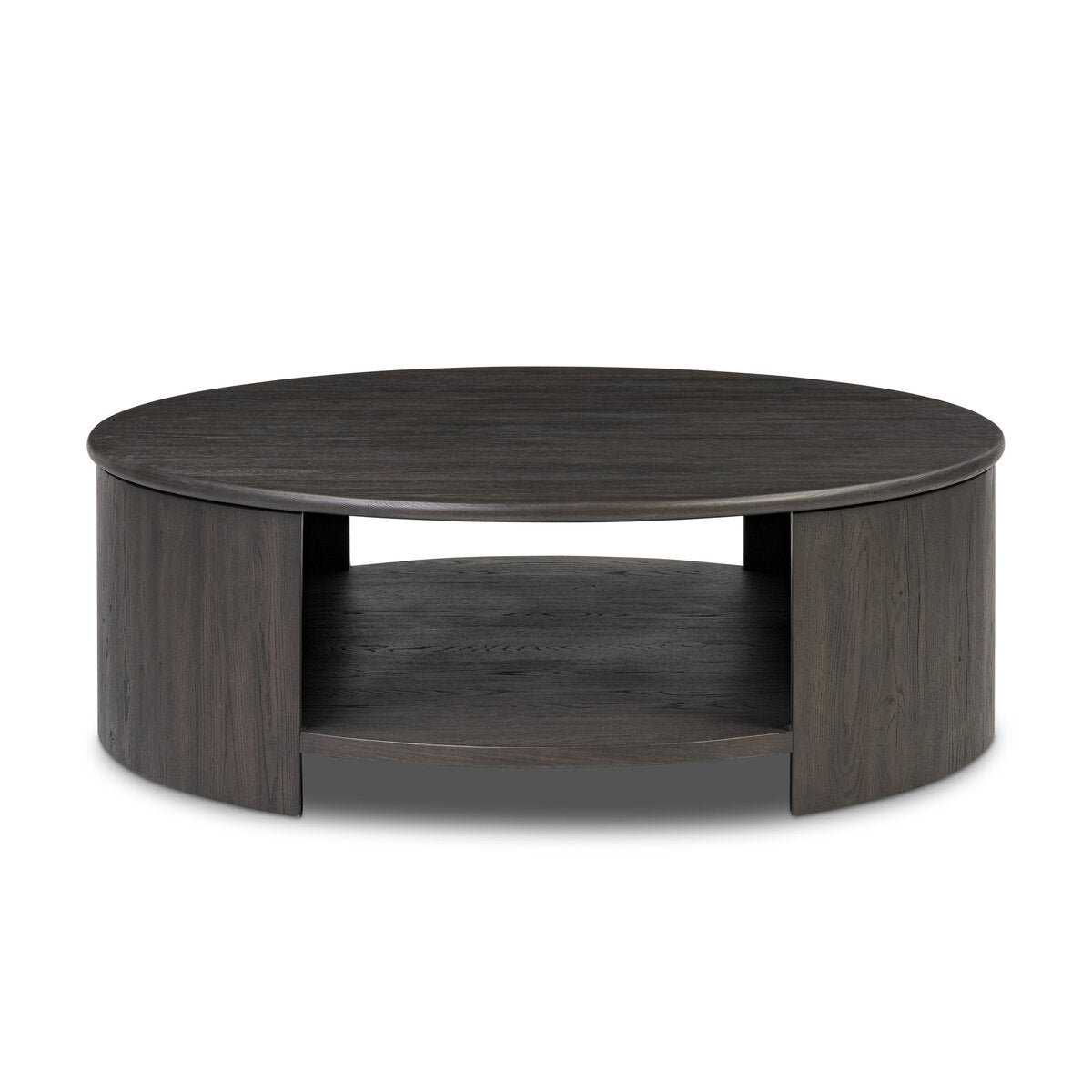 Florrie 48" Round Coffee Table - Smoked Black