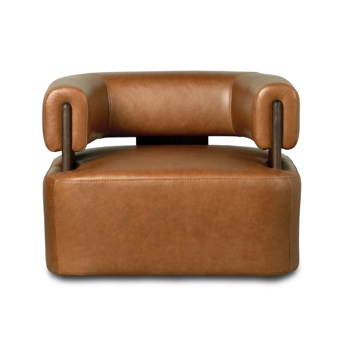 Sutton 36" Top Grain Leather Swivel Chair - Sonoma Chestnut