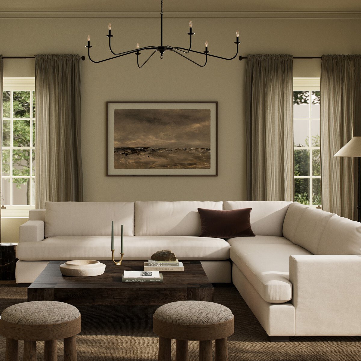 Vondra 131" 3 Piece Modular Sectional - Crypton Nomad Marshmallow