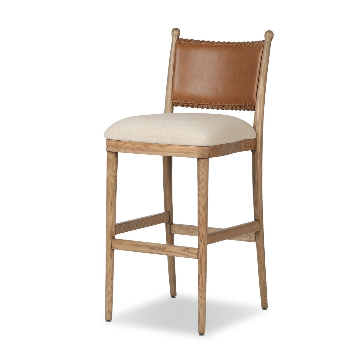 Scottie Top Grain Leather Bar Stool - Performance Natural