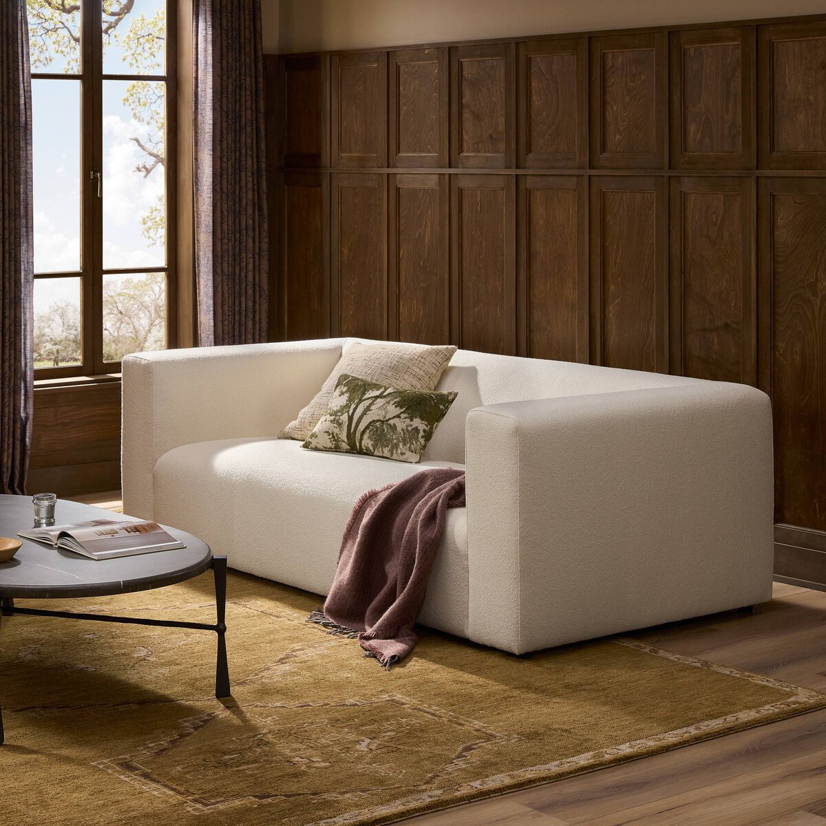 Cataleya 89" Bench Seat Sofa - Performance Fayette Cloud