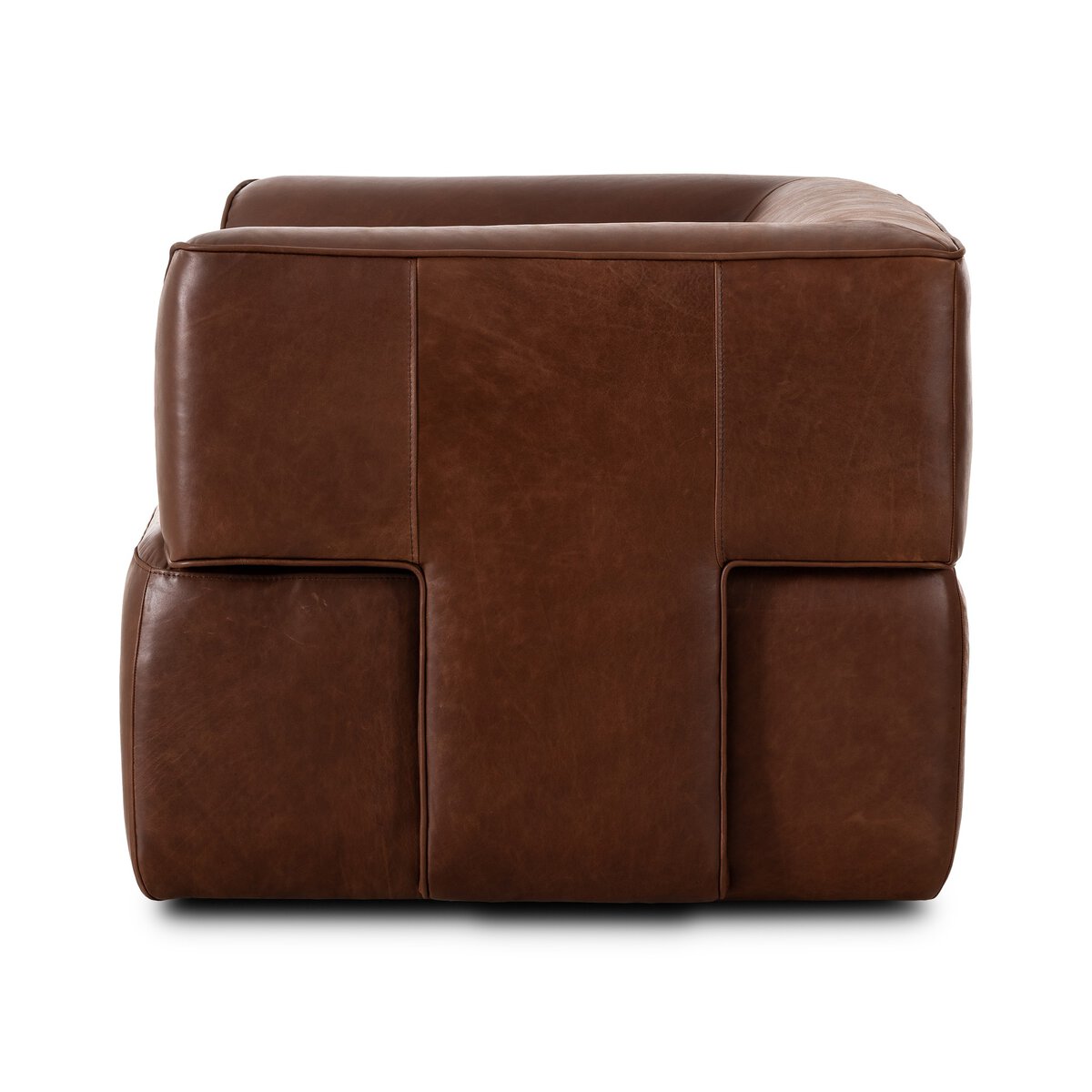 Lance 36" Top Grain Leather Swivel Chair - Dulane Mahogany