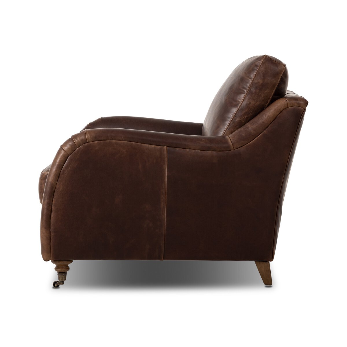 Leanne 33" Top Grain Leather Occasional Chair - Raleigh Cigar
