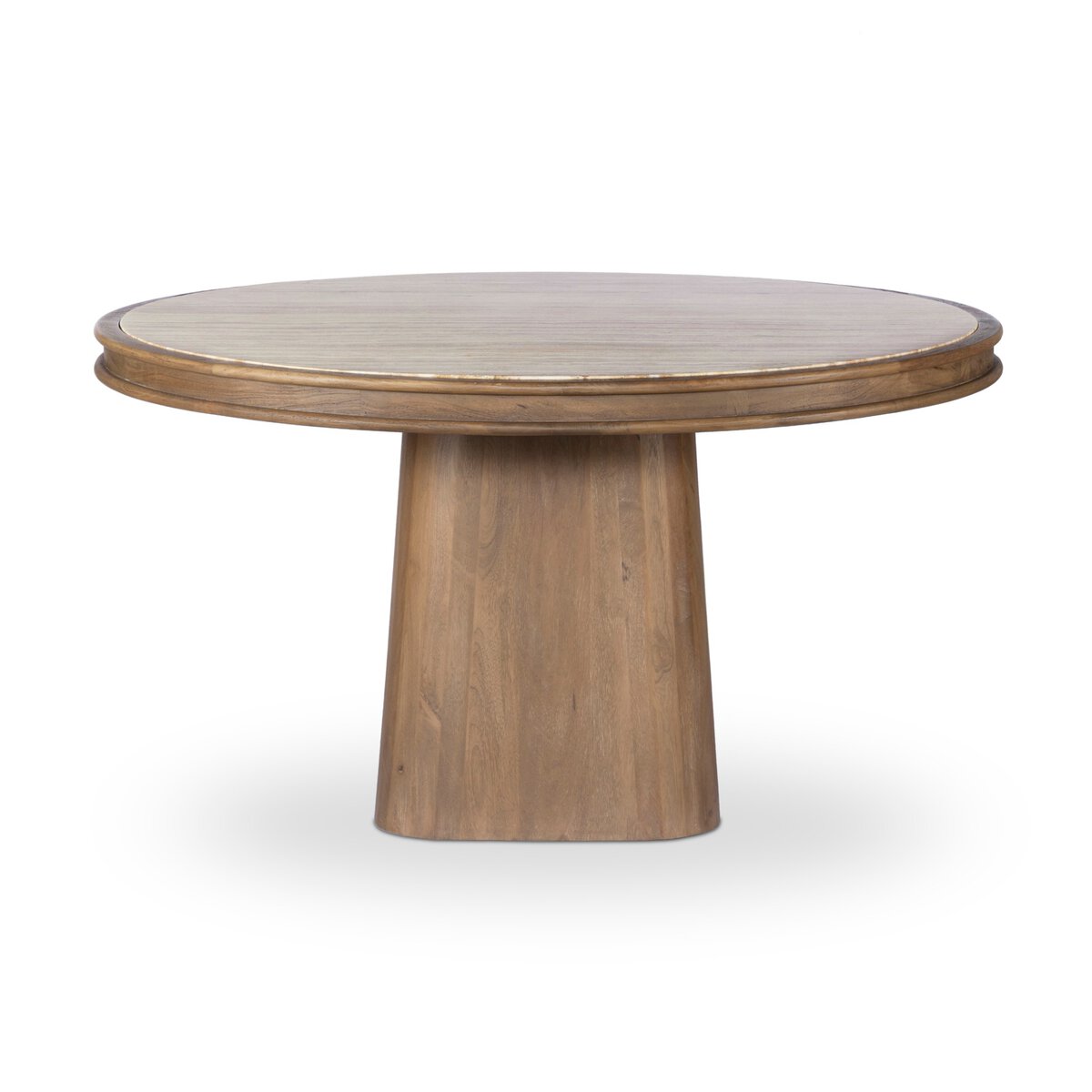 Farren 55" Round Dining Table - Light Beige Travertine