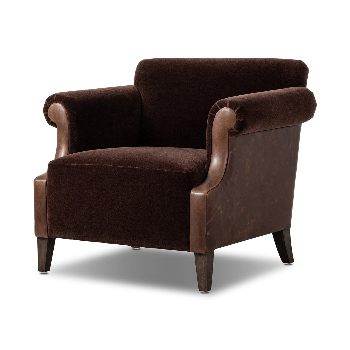 Harvey 34" Top Grain Leather Occasional Chair - Monte Chocolate