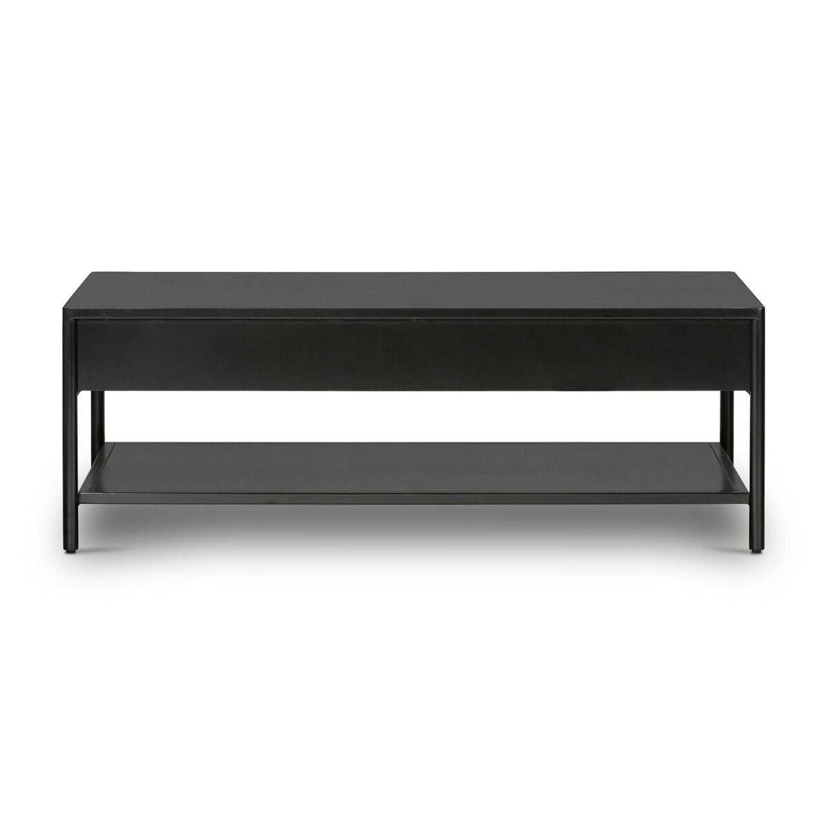 Ellington 46" 2 Drawer Coffee Table - Black Iron + Bronze