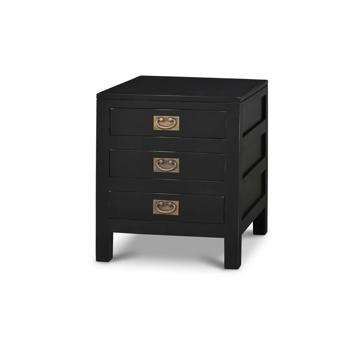 Dothan 20" Mahogany 3 Drawer End Table - Batavia Black