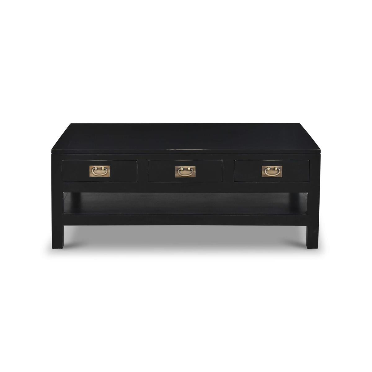 Dothan 47" Mahogany 6 Drawer Coffee Table - Batavia Black