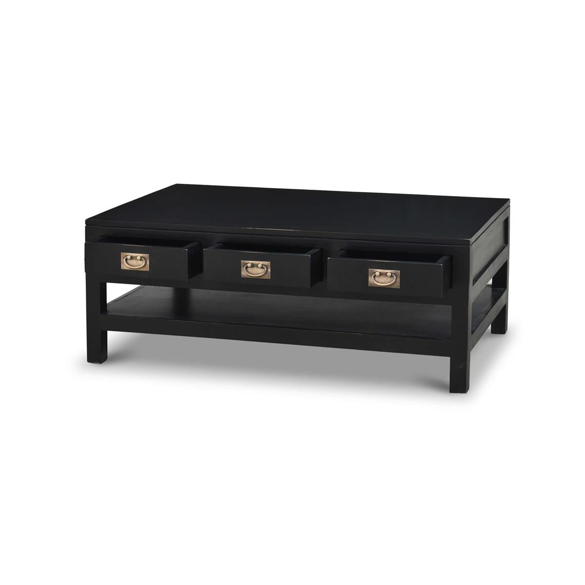Dothan 47" Mahogany 6 Drawer Coffee Table - Batavia Black