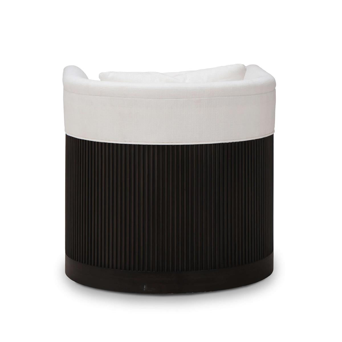 Ferris 28" Swivel Chair - Walnut + Siena Ivory Linen