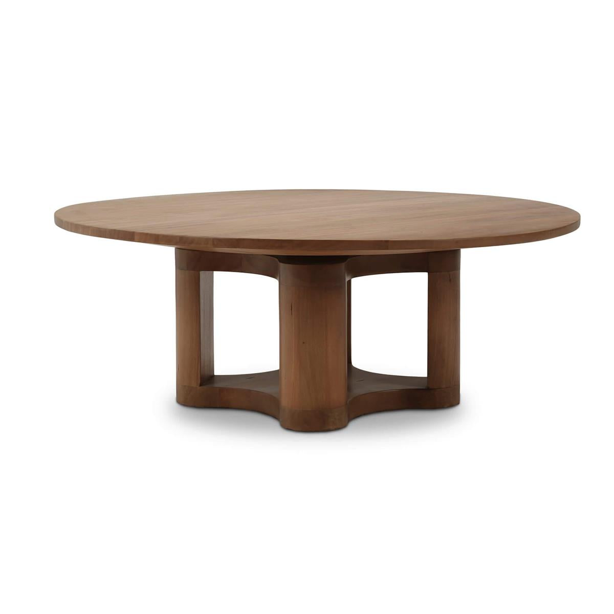 Orla 48" Mahogany Round Coffee Table - Antique French