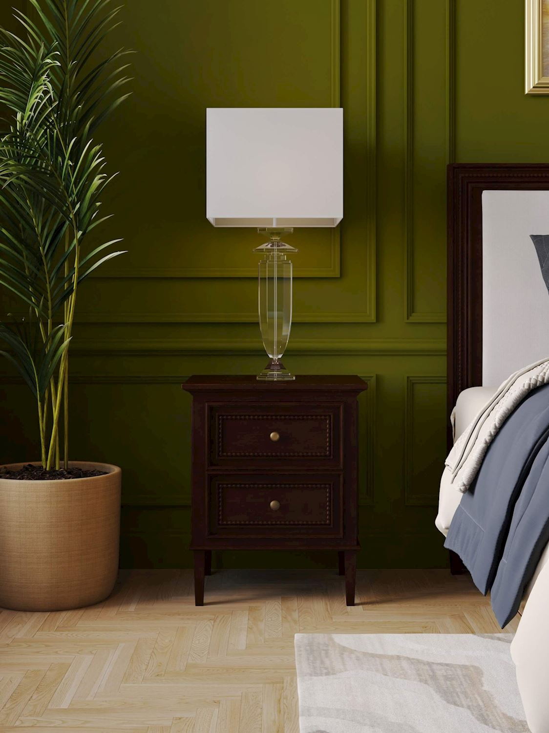 Inez 24" Mahogany 2 Drawer Nightstand - Teak Brown