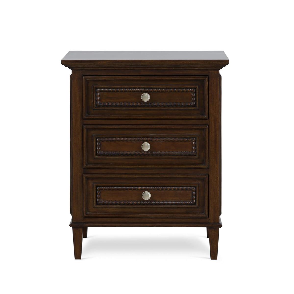 Inez 24" Mahogany 3 Drawer Nighstand - Teak Brown