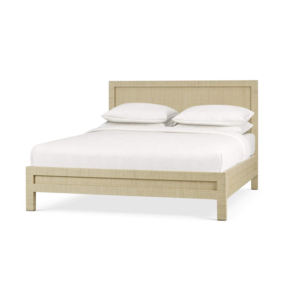 Hadley 64" Mahogany Queen Bed - Rattan
