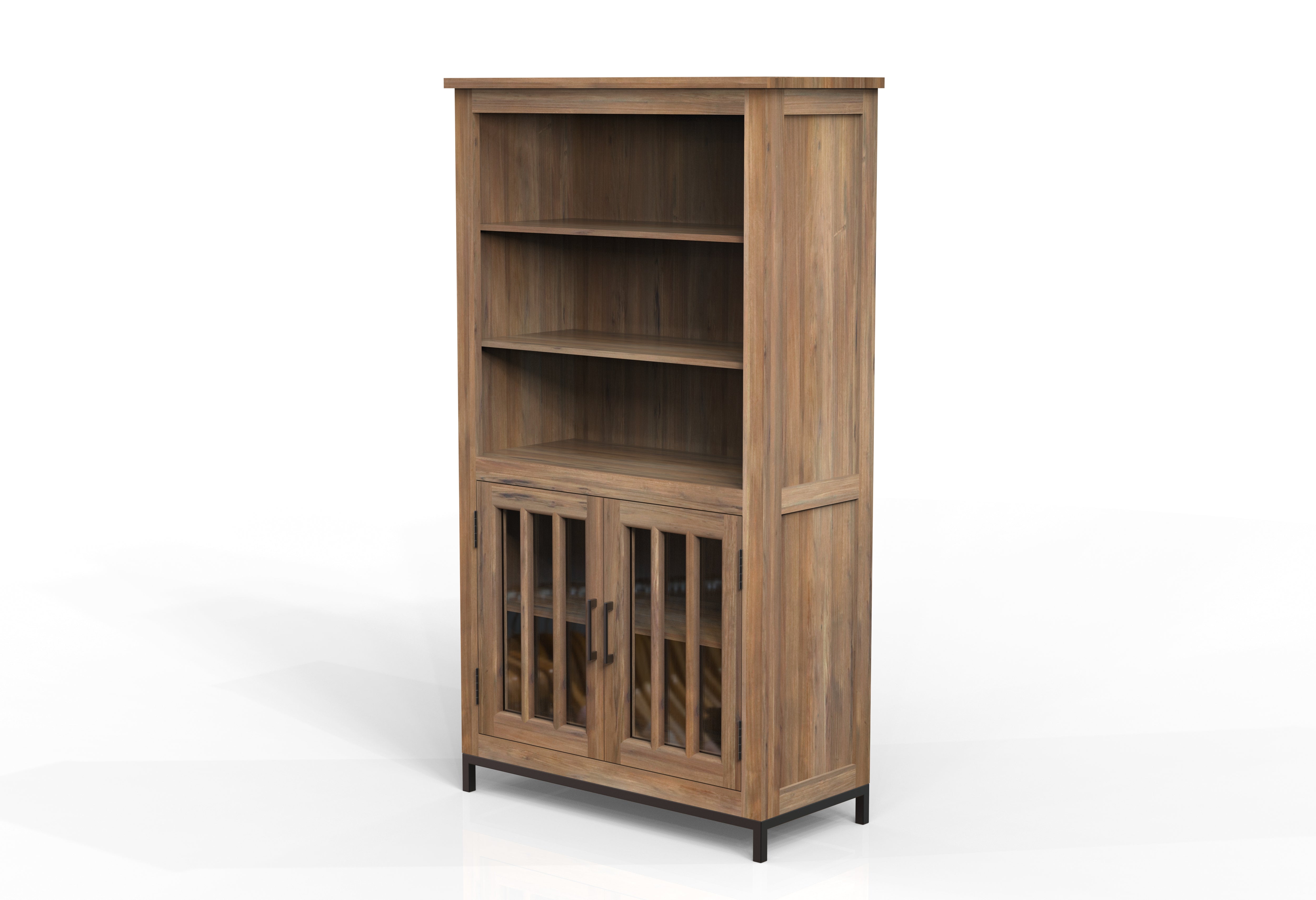 Walter 40" 2 Door Kitchen Cupboard - Natural + Gray