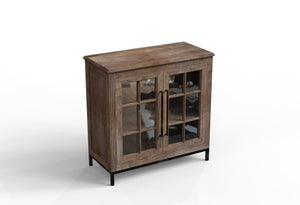 Atwell 40" 2 Door Glass Front Cabinet - Natural + Smoke