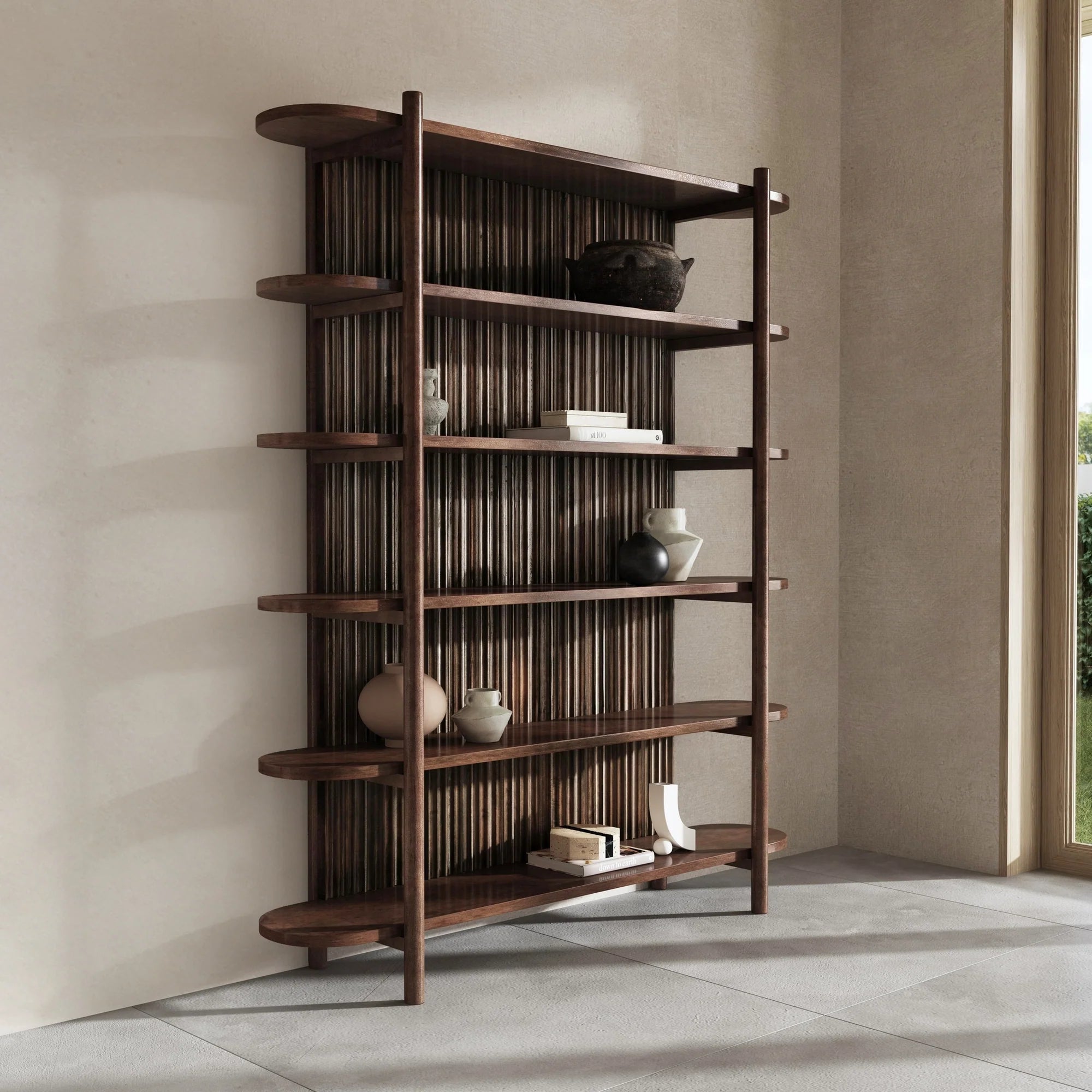 Sienna 81" Tall Bookcase - Brown