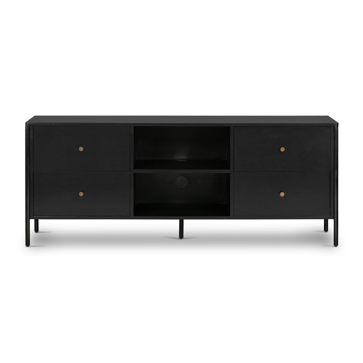 Ellington 70" 4 Drawer Media Cabinet - Black Iron + Bronze