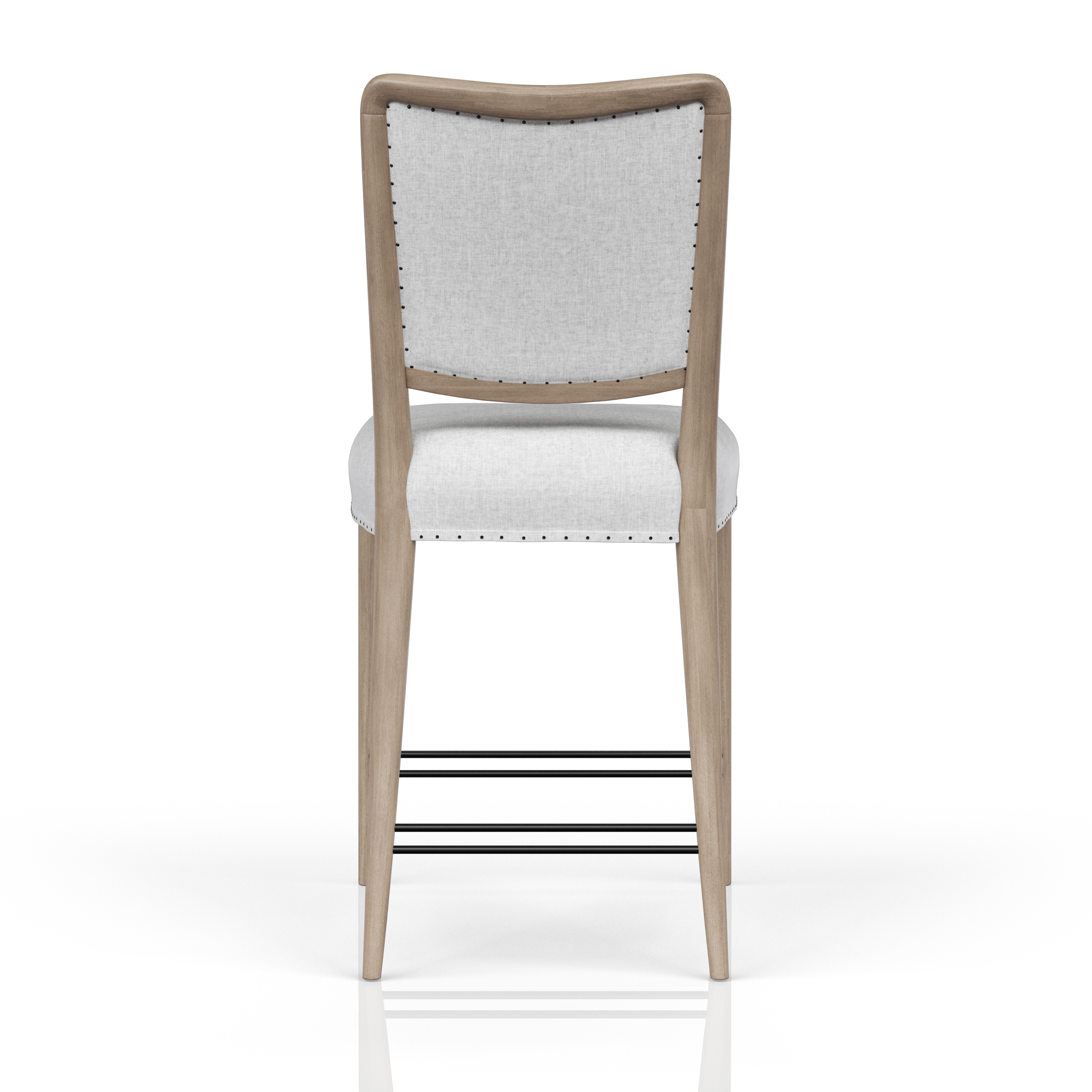 Marissa Upholstered Counter Stool - Almond + Driftwood