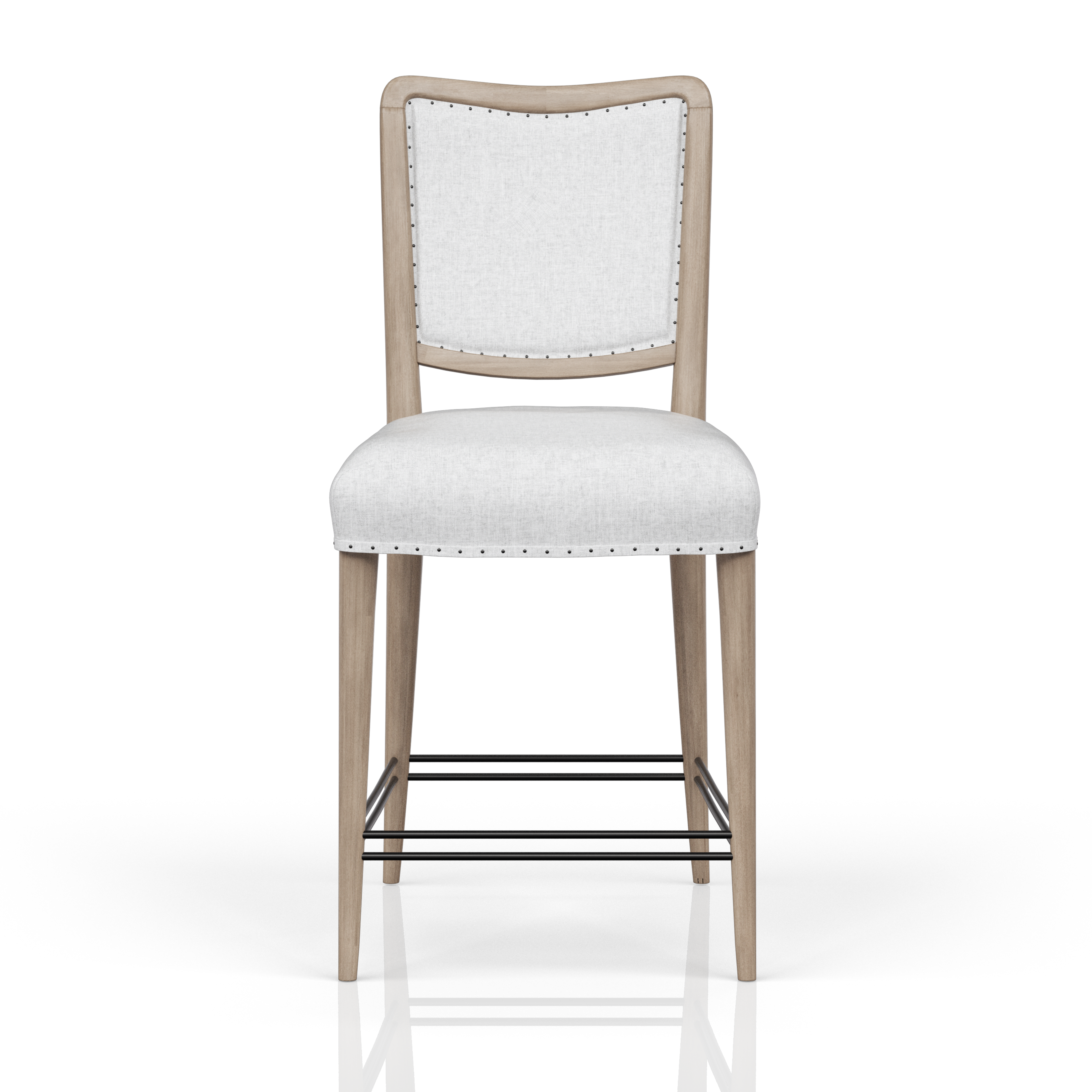 Marissa Upholstered Counter Stool - Almond + Driftwood