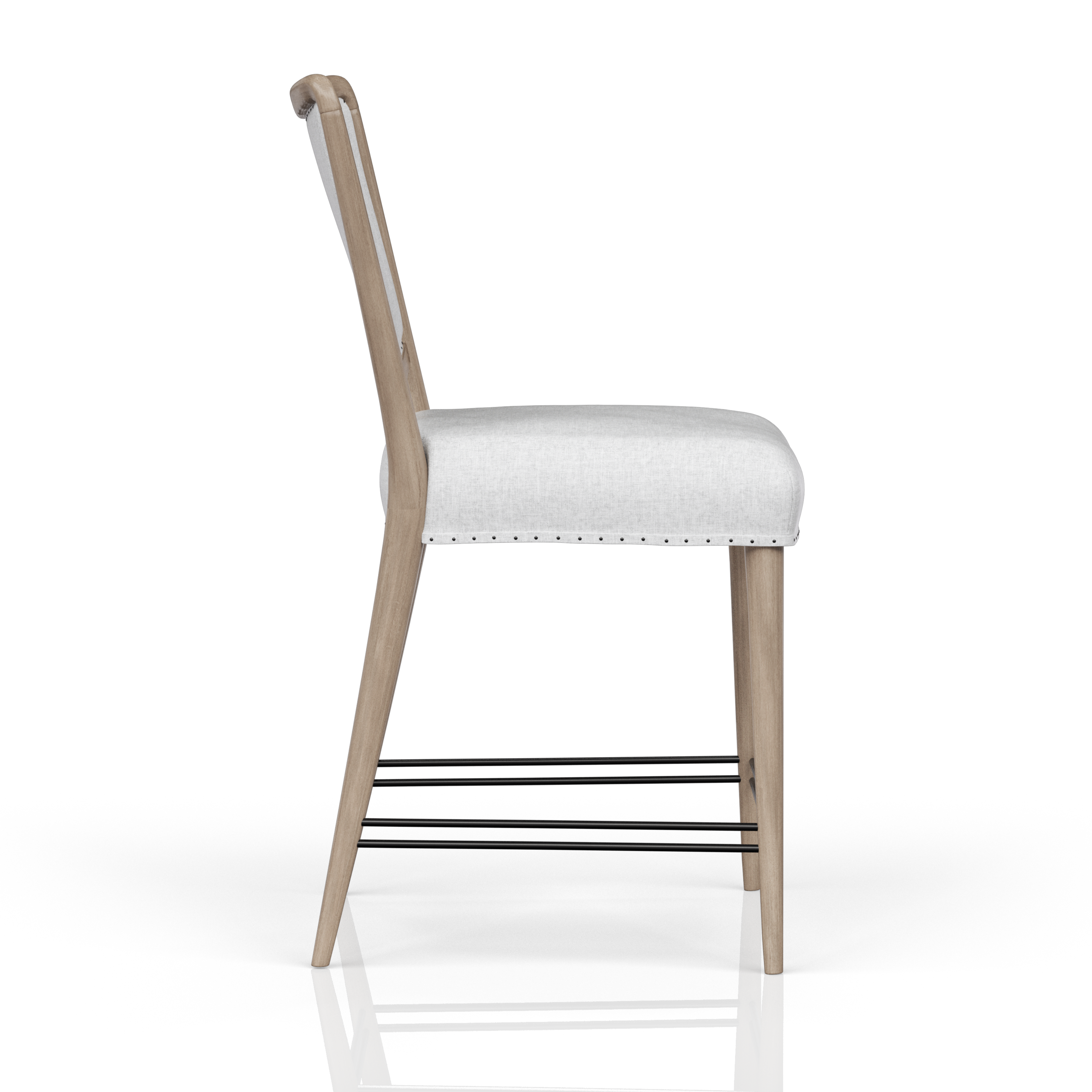 Marissa Upholstered Counter Stool - Almond + Driftwood