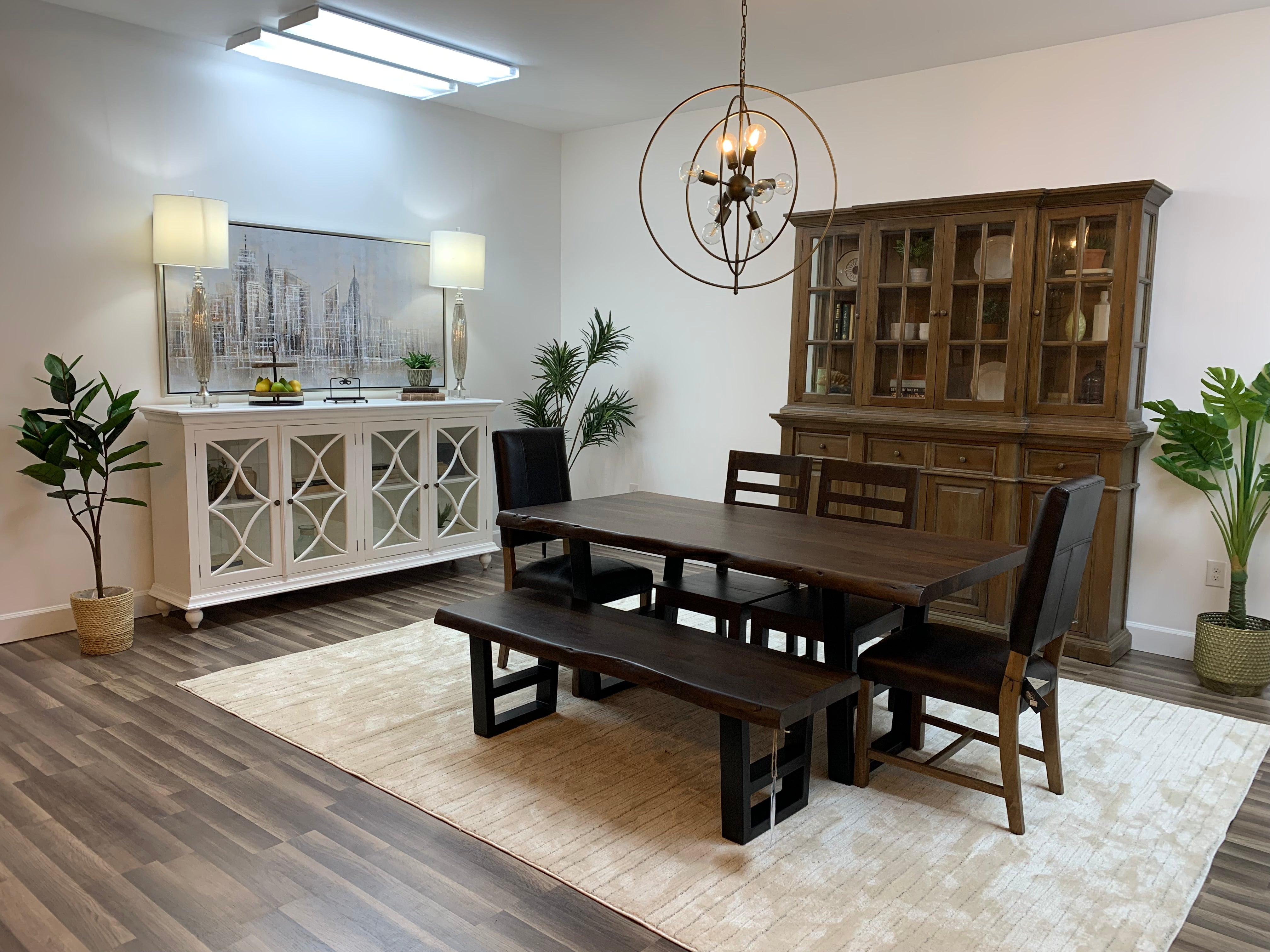 Malcolm Acacia 72" Live Edge Dining Table - Natural + Black