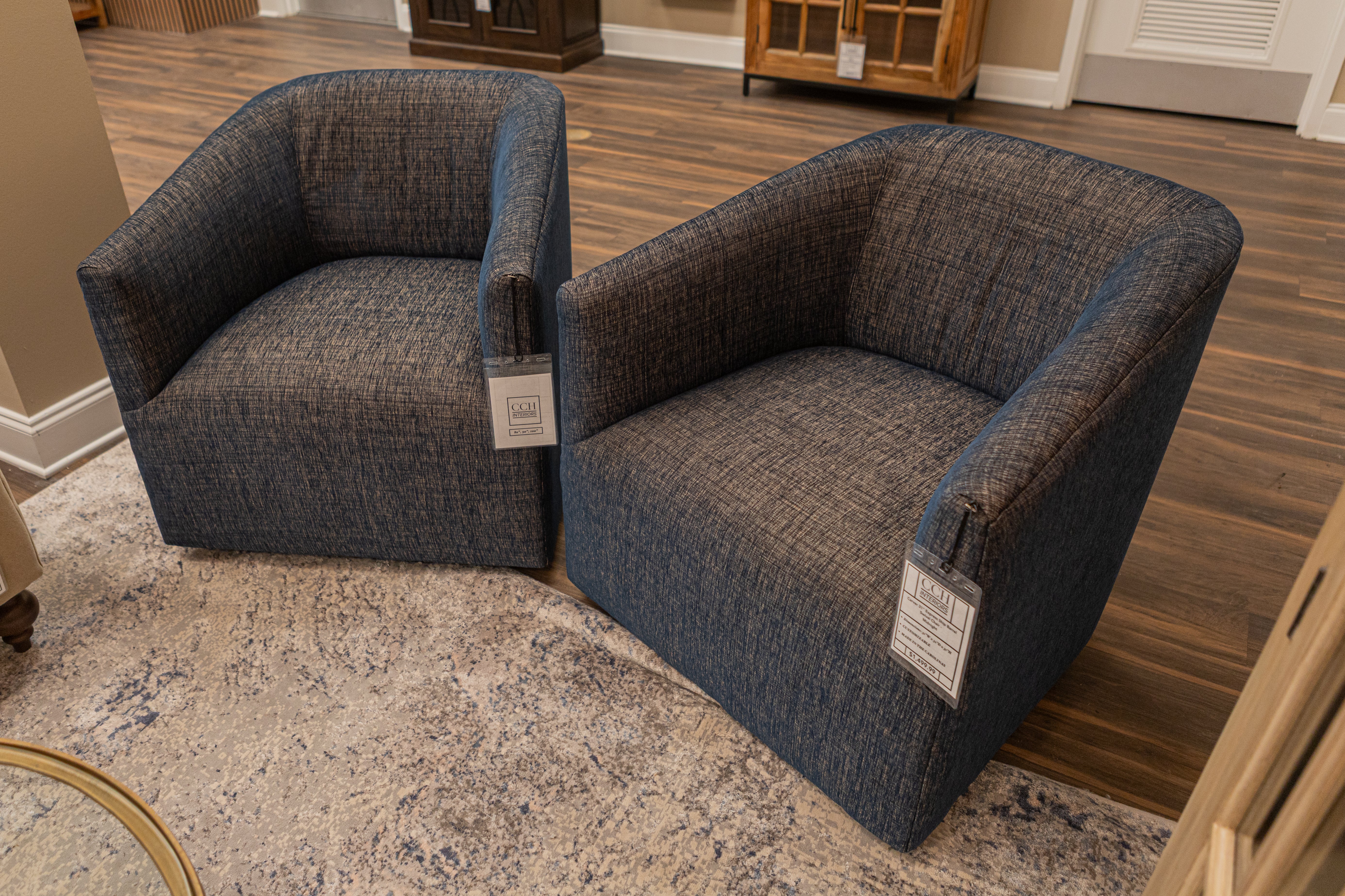 Carver 31" Express Ship Barrel Swivel Chair - Midnight